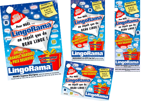 Création graphique et design pour le discounter de linge de maison Lingorama