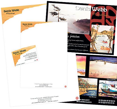 Création graphique et design pour l'artiste peintre Denis Webb