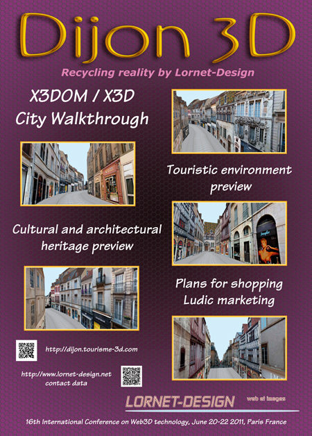 Dijon 3D par Lornet-Design, affiche pour la conférence web3d 2011 à Paris